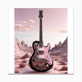Rhapsody in Pink and Black Guitar Wall Art Collection 5 Canvas Print
