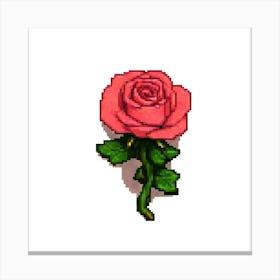 Pixel Rose 5 Canvas Print