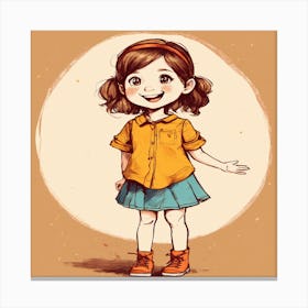 Cute Little Girl Canvas Print