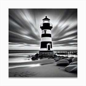 Black And White Lighthouse 9 Canvas Print