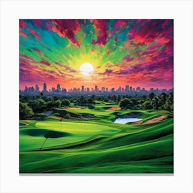 Sunset At The Golf Course 5 Canvas Print