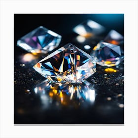 Diamonds On A Black Background Canvas Print