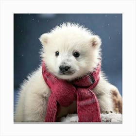 Firefly Adorable Polar Bear Cub In Cozy Winterwear 28946 (2) Canvas Print