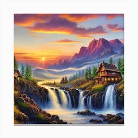 Landscape Painting Hd Hyperrealistic 12 Canvas Print
