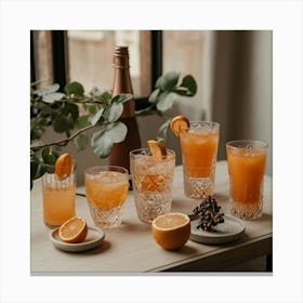 Default Drinks In Different Tableware And Accessories Aestheti 1 Canvas Print