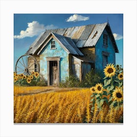 Sunflowers In The Field 2 Canvas Print