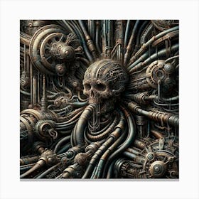 Skull Of The Machine Canvas Print