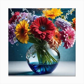 Colorful Flowers In A Vase 29 Canvas Print