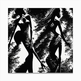 Two Women In The Woods Canvas Print