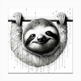 Sloth - Abstract Line Art Illustration 285 Canvas Print