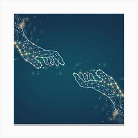 Two Hands Reaching For Each Other Canvas Print