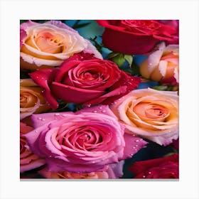 Roses Wallpaper Canvas Print