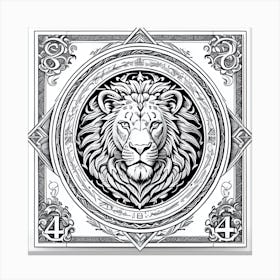 Lion Motif Vintage Crest Poster Art Print Canvas Print