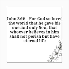 John 3:16 Canvas Print