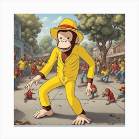 Monkey In A Yellow Hat 1 Canvas Print