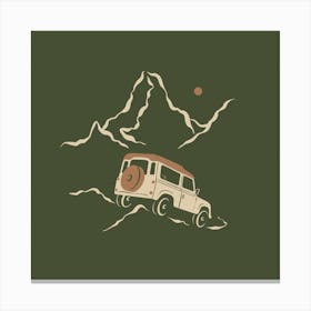 Mountains Calling - Green Canvas Print