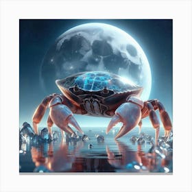 Crab In The Moonlight 36 Canvas Print