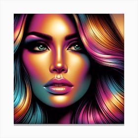 Colorful Woman Portrait Canvas Print