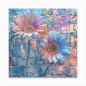 Flowers On A Brick Wall Canvas Print