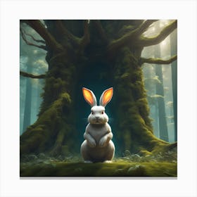 Bunny In Forest Epic Royal Background Big Royal Uncropped Crown Royal Jewelry Robotic Nature F (2) Canvas Print