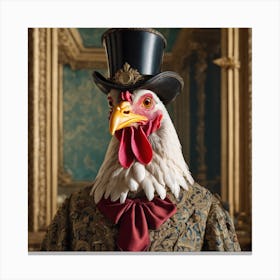 Silly Animals Series Rooster 7 Canvas Print