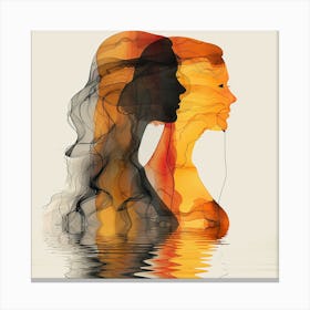 The fire in me - Line art, woman's face, reflection art, abstract art, abstract painting  city wall art, colorful wall art, home decor, minimal art, modern wall art, wall art, wall decoration, wall print colourful wall art, decor wall art, digital art, digital art download, interior wall art, downloadable art, eclectic wall, fantasy wall art, home decoration, home decor wall, printable art, printable wall art, wall art prints, artistic expression, contemporary, modern art print, Canvas Print
