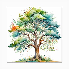 Water Color Tree Canvas Print