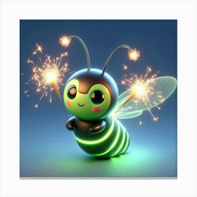 Bee With Sparklers Canvas Print