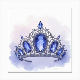 Tanzanite Tiara, Watercolor, Tranquil Morning Fog 1 Canvas Print