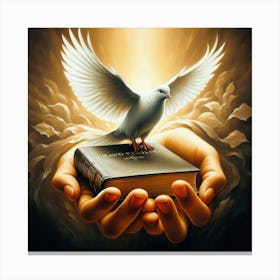 Dove With Bible Canvas Print