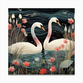 Bird In Nature Swan 2 Canvas Print
