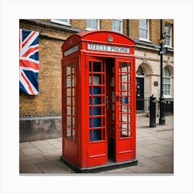 British Charm: The Red Phone Box of London Canvas Print