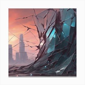 Shattered City 3 Canvas Print
