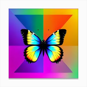 Butterfly On A Square Canvas Print