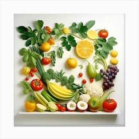 A wonderful assortment of fruits and vegetables 2 Canvas Print