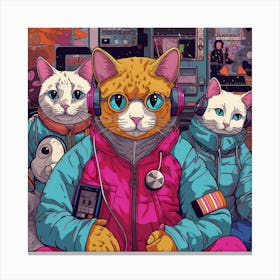 Cats In Space 1 Canvas Print