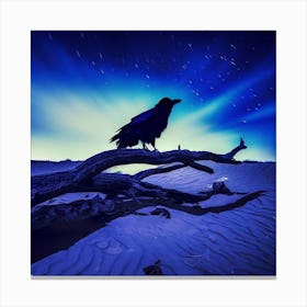 Crow In The Night Sky Canvas Print