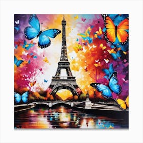 Paris With Butterflies 136 Canvas Print