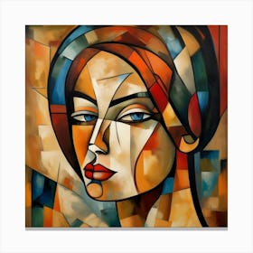 Cubism Art, Portrait of a woman Canvas Print