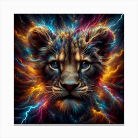 Lightning Lion 2 Canvas Print