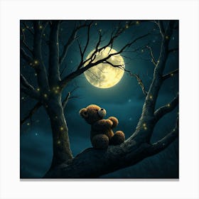 Teddy Bear In The Moonlight 7 Canvas Print