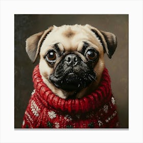 Holidays Pug 8 Canvas Print