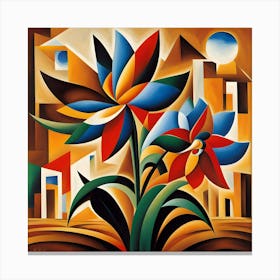 Urban Flower Cubism Canvas Print