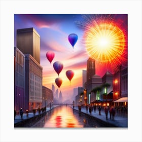 Hot Air Balloons In The Sky Canvas Print