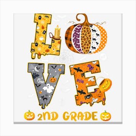 Spooky Pumpkin Love Halloween 2nd Grade Teacher Student Canvas Print