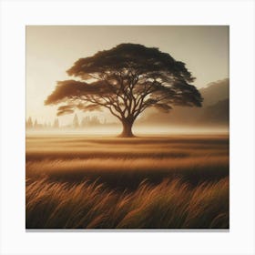 Lone Tree In A Field 1 Canvas Print