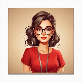 Portrait Of A Woman With Glasses Canvas Print