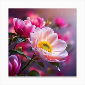 Peony Flowers Canvas Print