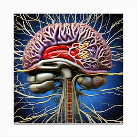 Human Brain And Spinal Cord 4 Canvas Print