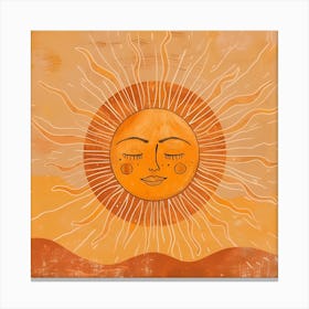 Sun With A Face Canvas Print